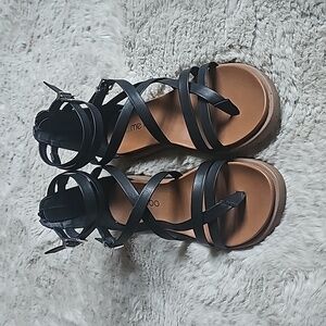 Me Too Black  Gladiator Sandals
